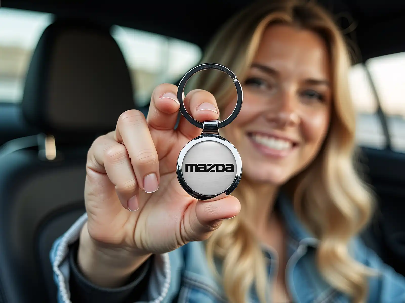 Mazda Llaveros Mujer Acero Minimalista